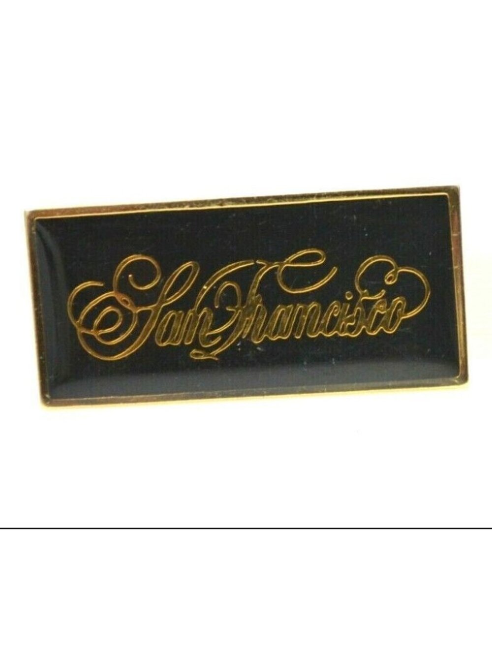 San Francisco Pin Gold Tone Enamel Lapel Hat Bag Gear Vintage Collectible